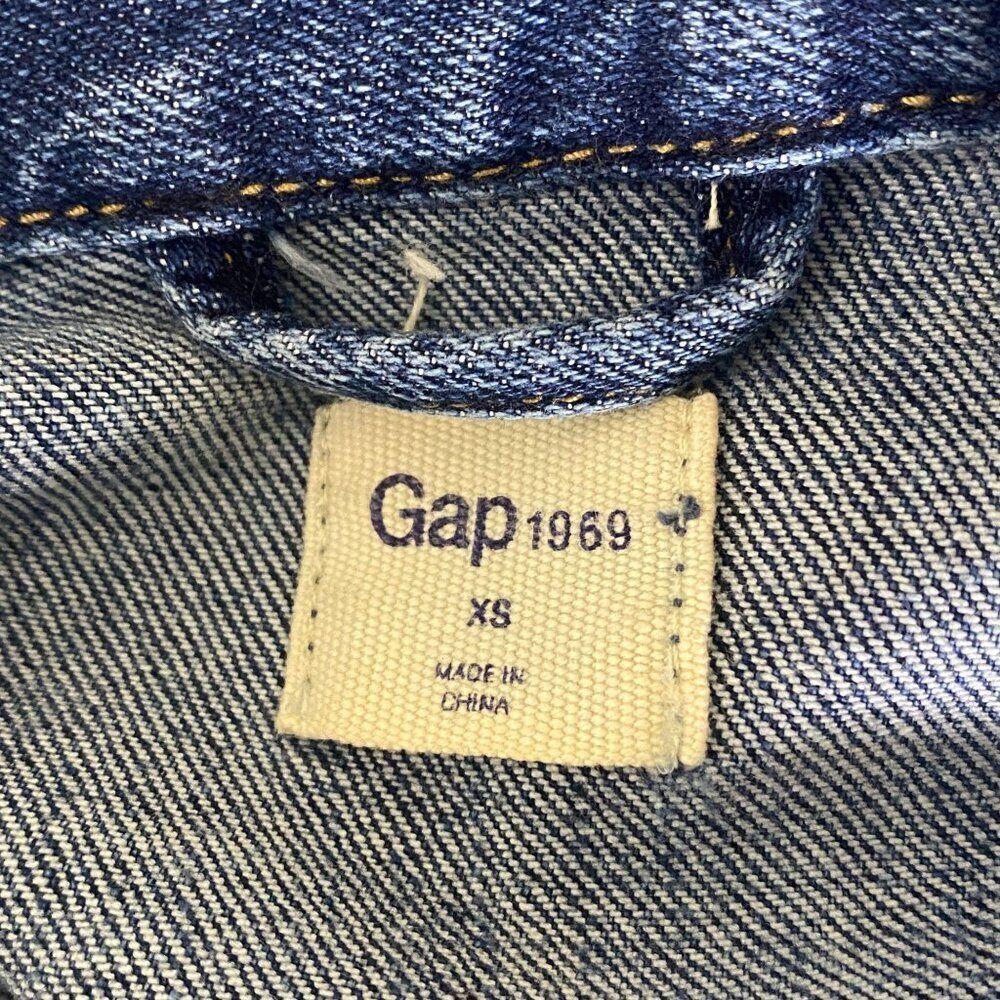 Gap Jean Jacket Button Front Size Extra Small - image 6